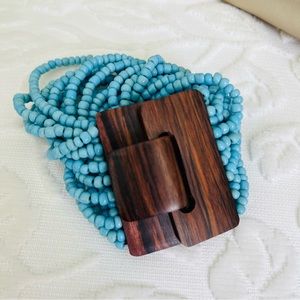 Turquoise Seed Bead Bracelet